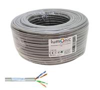 Lumonic 50m Câble de réseau CAT 5e F/UTP I CAT5e-câble, Gigabit Lan Câble, Ethernet Câble I Flexibles Verlegekabel geschirmt, pour l'intérieur jusqu'à 100 MHz