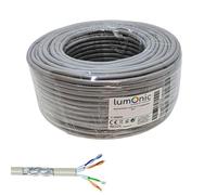 Lumonic 50m Câble de réseau CAT 6 S/FTP PIMF I Cat6-câble, Gigabit Lan Câble, Ethernet Câble I Câble de pose flexible blindé, pour l'intérieur jusqu'à 250 MHz