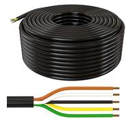 Lumonic 50m FLRYY Câble de véhicule 5x1,5mm² Noir | 5 Fils | Câble de remorque | câble Automobile multiconducteur | Résistant aux huiles et aux carburants, Ignifuge | Basse Tension