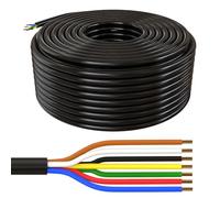 Lumonic 50m FLRYY Câble de véhicule 7x1,5mm² Noir | 7 Fils | Câble de remorque | câble Automobile multiconducteur | Résistant aux huiles et aux carburants, Ignifuge | Basse Tension
