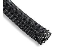 Lumonic 5m de Gaine tressée 10mm (7-14mm) I Gaine tissée pour câble en Polyester Noir I Gaine pour câble, Gaine de Protection, Protection de câble, gainage de câble