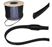 Lumonic 5m de Gaine tressée 8mm (5-11mm) I Gaine tissée pour câble en Polyester en Noir I Gaine pour câble, Gaine de Protection, Protection de câble, gainage de câble
