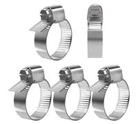 Lumonic 5x 21-44mm Collier de serrage en acier inoxydable V2A 201 I Collier de serrage réglable à visser I pour tuyaux flexibles machine à laver voiture voiture maison jardin