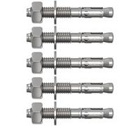 Lumonic 5x Ancre lourde M10x90mm ancrage à clavette de haute qualité galvanisé | Montage traversant, IMMÉDIATEMENT RÉSILIENT | Ancrage dans le béton,