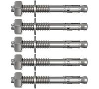 Lumonic 5x Ancre lourde M16x145mm ancrage à clavette de haute qualité galvanisé | Montage traversant, IMMÉDIATEMENT RÉSILIENT | Ancrage dans le béton,