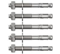 Lumonic 5x Ancre lourde M8x75mm ancrage à clavette de haute qualité galvanisé | Montage traversant, IMMÉDIATEMENT RÉSILIENT | Ancrage dans le béton, A