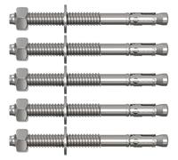 Lumonic 5x Ancre lourde M8x95mm ancrage à clavette de haute qualité galvanisé | Montage traversant, IMMÉDIATEMENT RÉSILIENT | Ancrage dans le béton, A