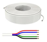 Lumonic 5x0,34mm² RGBW LED Ligne de contrôle Blanc 100m | câble gainé 5 Fils Flexible | LiYY Extension, Câble d'alimentation, Câble d'alimentation LED, Câble de Commande