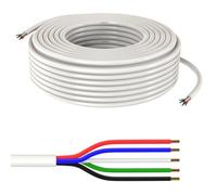 Lumonic 5x0,34mm² RGBW LED Ligne de contrôle Blanc 10m | câble gainé 5 Fils Flexible | LiYY Extension, Câble d'alimentation, Câble d'alimentation LED, Câble de Commande