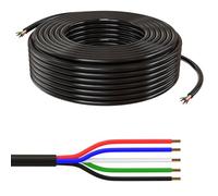Lumonic 5x0,34mm² RGBW LED Ligne de contrôle Noir 20m | câble gainé 5 Fils Flexible | LiYY Extension, Câble d'alimentation, Câble d'alimentation LED, Câble de Commande