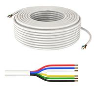 Lumonic 6x0,34mm² RGBW CCT LED Ligne de contrôle Blanc 10m | câble gainé 6 Fils Flexible | LiYY Extension, Câble d'alimentation, Câble d'alimentation LED, Câble de Commande