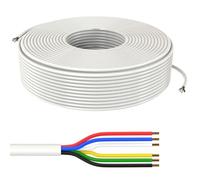 Lumonic 6x0,34mm² RGBW CCT LED Ligne de contrôle Blanc 200m | câble gainé 6 Fils Flexible | LiYY Extension, Câble d'alimentation, Câble d'alimentation LED, Câble de Commande