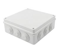 Lumonic Boîte de distribution en saillie IP65 Blanc | extra large, 200x200x80mm, 12 entrées de câble | Couvercle vissé | PVC de haute qualité | Grand espace intérieur pour les profilés chapeau, les bo