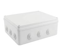 Lumonic Boîte de distribution en saillie IP65 Blanc | extra large, 300x250x120mm, 12 entrées de câble | Couvercle vissé | PVC de haute qualité | Grand espace intérieur pour les profilés chapeau, les b