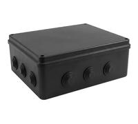 Lumonic Boîte de distribution en saillie IP65 noir | extra large, 300x250x120mm, 12 entrées de câble | Couvercle vissé | PVC de haute qualité | Grand espace intérieur pour les profilés chapeau, les bo