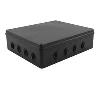Lumonic Boîte de distribution en saillie IP65 noir | extra large, 400x350x120mm, 16 entrées de câble | Couvercle vissé | PVC de haute qualité | Grand espace intérieur pour les profilés chapeau, les bo