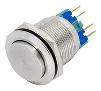 Lumonic bouton poussoir en acier inox en relief 25mm diamètre Bouton I Dimensions: 2,8x0,5mm Pin s 250V 3A I Résistant au vandalisme norme IP65