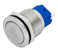 Lumonic bouton poussoir en acier inox plat 19mm diamètre Bouton I Dimensions: 2,8x0,5mm Pin s 250V 3A I Résistant au vandalisme norme IP65