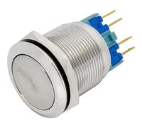 Lumonic bouton poussoir en acier inox plat 22mm diamètre Bouton I Dimensions: 2,8x0,5mm Pin s 250V 3A I Résistant au vandalisme norme IP65