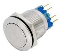 Lumonic bouton poussoir en acier inox plat 25mm diamètre Bouton I Dimensions: 2,8x0,5mm Pin s 250V 3A I Résistant au vandalisme norme IP65