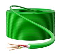 Lumonic Câble de bus Premium 2x2x0,8mm 100m | tout cuivre OFC, blindé | vert avec marquage au mètre | Smart Home, mise en réseau, contrôle, domotique