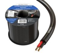 Lumonic Câble de Haut-Parleur 100m Noir Rond | 2X 1,5mm² CCA | Câble pour Enceintes Hi-FI | Câble Rond Audio | Professionnel AP Installation- Audio- Câble Rond