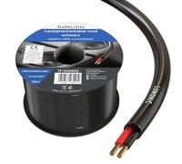 Lumonic Câble de Haut-Parleur 100m Noir Rond | 2X 2,5mm² CCA | Câble pour Enceintes Hi-FI | Câble Rond Audio | Professionnel AP Installation- Audio- Câble Rond