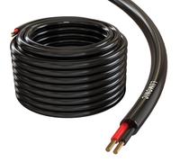 Lumonic Câble de Haut-Parleur 10m Noir Rond | 2X 1,5mm² CCA | Câble pour Enceintes Hi-FI | Câble Rond Audio | Professionnel AP Installation- Audio- Câble Rond