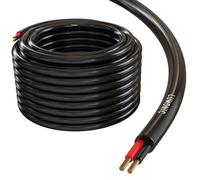 Lumonic Câble de Haut-Parleur 10m Noir Rond | 2X 2,5mm² CCA | Câble pour Enceintes Hi-FI | Câble Rond Audio | Professionnel AP Installation- Audio- Câble Rond