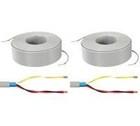 Lumonic Câble téléphonique JYSTY gris | 2x2x0,6mm CCA | 25m | code couleur & blindé | Marquage au mètre | Câble de télécommunication, Câble de raccordement téléphonique (Lot de 2)
