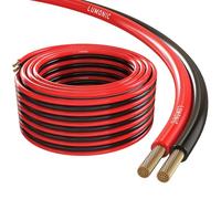 Lumonic Câbles de Haut-parleurs | 25m Rouge Noir | 2X 4mm² CCA | Câble pour Enceintes Hi-FI | Ligne Audio jumelée