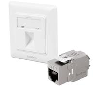 Lumonic Cadre Keystone encastré Module CAT7 Inclus | 1 Port Snap-in I Montage Keystone sans Outil | Ethernet jusqu'à 10 Gbit/s AWG22-24 | RJ45 entièrement blindé |