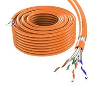 Lumonic CAT7 Câble de réseau S/FTP 50m | Câble d'installation AWG 23 | 100% Cuivre OFC | 10 Gbit/s | sans halogène | 600 MHz | LAN Câble, Ethernet Câble