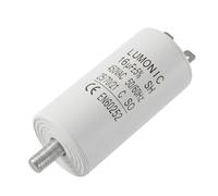 Lumonic Condensateur de démarrage 16µF 450V | avec Prise De Courant I 34x70mm I 16uF I Condensateur de moteur avec boîtier en plastique I Condensateur de service I pour pompes, tondeuses à gazon, outi