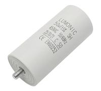 Lumonic Condensateur de démarrage 50µF 450V | avec Prise De Courant I 45x100mm I 50uF I Condensateur de moteur avec boîtier en plastique I Condensateur de service I pour pompes, tondeuses à gazon, out