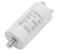 Lumonic Condensateur de démarrage 8µF 450V | avec Prise De Courant I 30x60mm I 8uF I Condensateur de moteur avec boîtier en plastique I Condensateur de service I pour pompes, tondeuses à gazon, outils