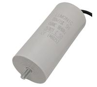 Lumonic Condensateur de démarrage avec Fil 25cm I 100µF 450V I 55x120mm I 100uF I Condensateur de moteur avec boîtier en plastique I Condensateur de s