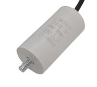 Lumonic Condensateur de démarrage avec Fil 25cm I 22µF 450V I 38x75mm I 22uF I Condensateur de moteur avec boîtier en plastique I Condensateur de serv