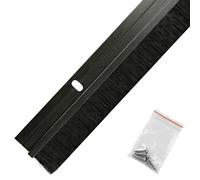 Lumonic Joint de sol de porte de 1m avec brosse de 20mm | Profil en aluminium noir | Économise sur les coûts de chauffage | Vissable + Découpable | Joint de sol de porte comme boudin d’air, protection