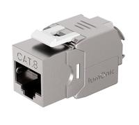 Lumonic Keystone RJ45 CAT8.1 | Montage facile et sans outil | T568A/B code couleur | pour prise murale & panneau de brassage | PoE, jusqu'à 40 Gbit/s | Blindage à 360 ° | Décharge de traction avec