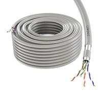 Lumonic LAN Câble de réseau 50m | LAN Câble CAT6 F/UTP | Câble d'installation 4x 2x AWG26/1 (solidr) | 250MHz 10 Gbit/s Ethernet