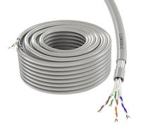Lumonic LAN Câble de réseau 50m | LAN Câble CAT6 S/FTP | Câble d'installation 4x 2x AWG24/1 (solidr) | 250MHz 10 Gbit/s Ethernet