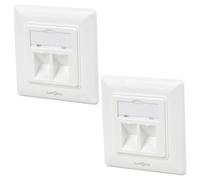 Lumonic Lot de 2 Cadre Keystone encastré | 2-Port | Système Standard 55 | | Plastique ABS | pour Keystone RJ45, HDMI, modules USB