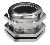 Lumonic Presse-étoupe en métal M32 | Plage de serrage 15-22mm | IP68 | avec contre-écrou | Laiton nickelé, CEM | -40...+100°C | correspond à PG21
