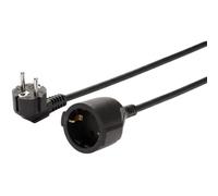 Lumonic Rallonge Schuko noire, 20 m, 230 V - Sécurité enfants au niveau de la prise, pour lave-linge et lave-vaisselle, protection anti-pliure au niveau de la fiche