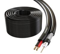 Lumonic RG59 RG59 Câble coaxial + Ligne électrique 305m | Câble de Surveillance CCTV avec Power sur Bobine en Bois | Câble combiné 75 ohms, Double Blindage, 90dB Amortissement, Vidéo + Électricité