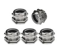 Lumonic Set de 5 presse-étoupes en métal M32 | Plage de serrage 15-22mm | IP68 | avec contre-écrou | Laiton nickelé, CEM | -40...+100°C | correspond à PG21