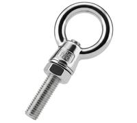 Lumonic Vis à œillets en acier inoxydable V2A, avec écrou et rondelle en U, M6 x 40 mm, montage traversant, vis à anneau pour voile d'ombrage, hamac, balançoire et chaînes
