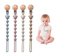 LUMOOM 4 Morceaux De La ChaîNe De Sucette Silicone Pour Filles Et GarçOns, Sangle De TéTine Pour BéBé Avec Un Clip De TéTine, Des ChaîNes De TéTine, Un Porte-Aiguë Chai, Pour Les Bouteilles