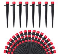 LUMOOM 50 pièces d'ancrage de Tuyau d'arrosage, système d'irrigation à 360 degrés, Goutte-à-Goutte Micro, arroseur 8 Trous, Fourche enfichable pour Tuyau 4/7mm, Drip Irrigation Emitters (Noir)